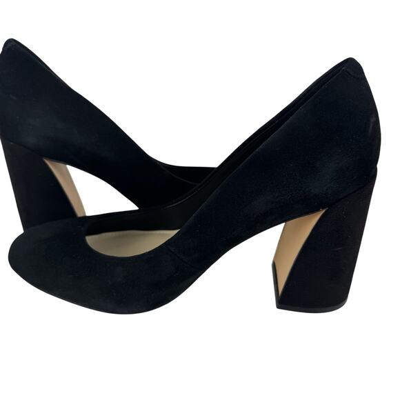 NINE WEST YUNIP 3 LEATHER ALMOND TOE BLOCK HEELS‎ IN BLACK NWOB WOMEN'S SIZE 7M - Picture 8 of 15